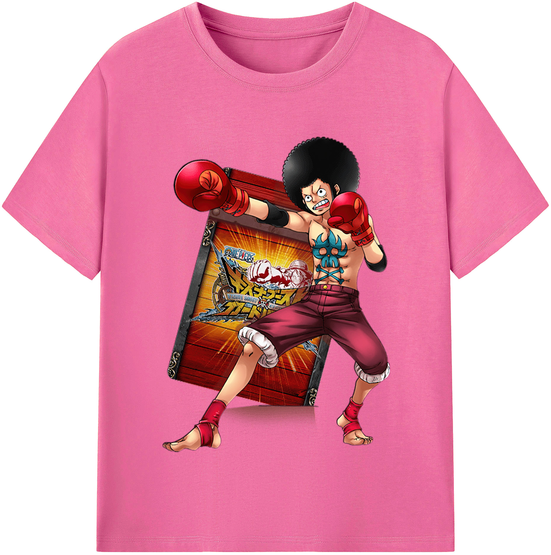 ワンピース モンキー・D・ルフィ ONE PIECE Monkey D. Luffy レディースカジュアルプリントTシャツ（綿100％）